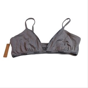 New with Tags SKIMS Bralette Size 4X Smoke Skims Logo Cotton Triangle Bralette